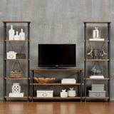 Factory Rustic Poplar & Metal Bookcase from Homelegance - Luna Furniture