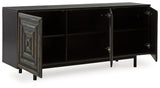 Fair Ridge Distressed Black Accent Cabinet from Ashley Furniture - Luna Furniture