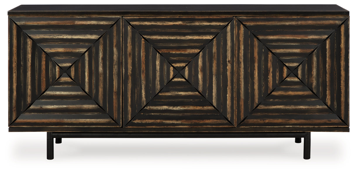 Fair Ridge Distressed Black Accent Cabinet from Ashley Furniture - Luna Furniture