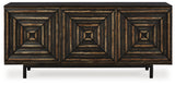 Fair Ridge Distressed Black Accent Cabinet from Ashley Furniture - Luna Furniture