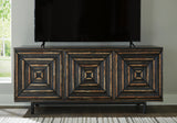 Fair Ridge Distressed Black Accent Cabinet from Ashley Furniture - Luna Furniture