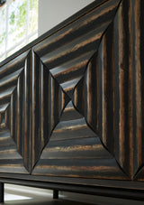 Fair Ridge Distressed Black Accent Cabinet from Ashley Furniture - Luna Furniture