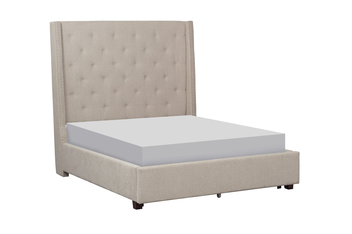 Fairborn Beige Full Upholstered Platform Bed from Homelegance - Luna Furniture