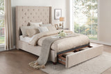 Fairborn Beige King Upholstered Storage Platform Bed from Homelegance - Luna Furniture