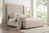 Fairborn Beige Queen Upholstered Platform Bed from Homelegance - Luna Furniture