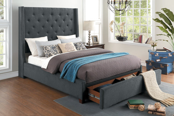 Fairborn Gray Full Upholstered Storage Platform Bed