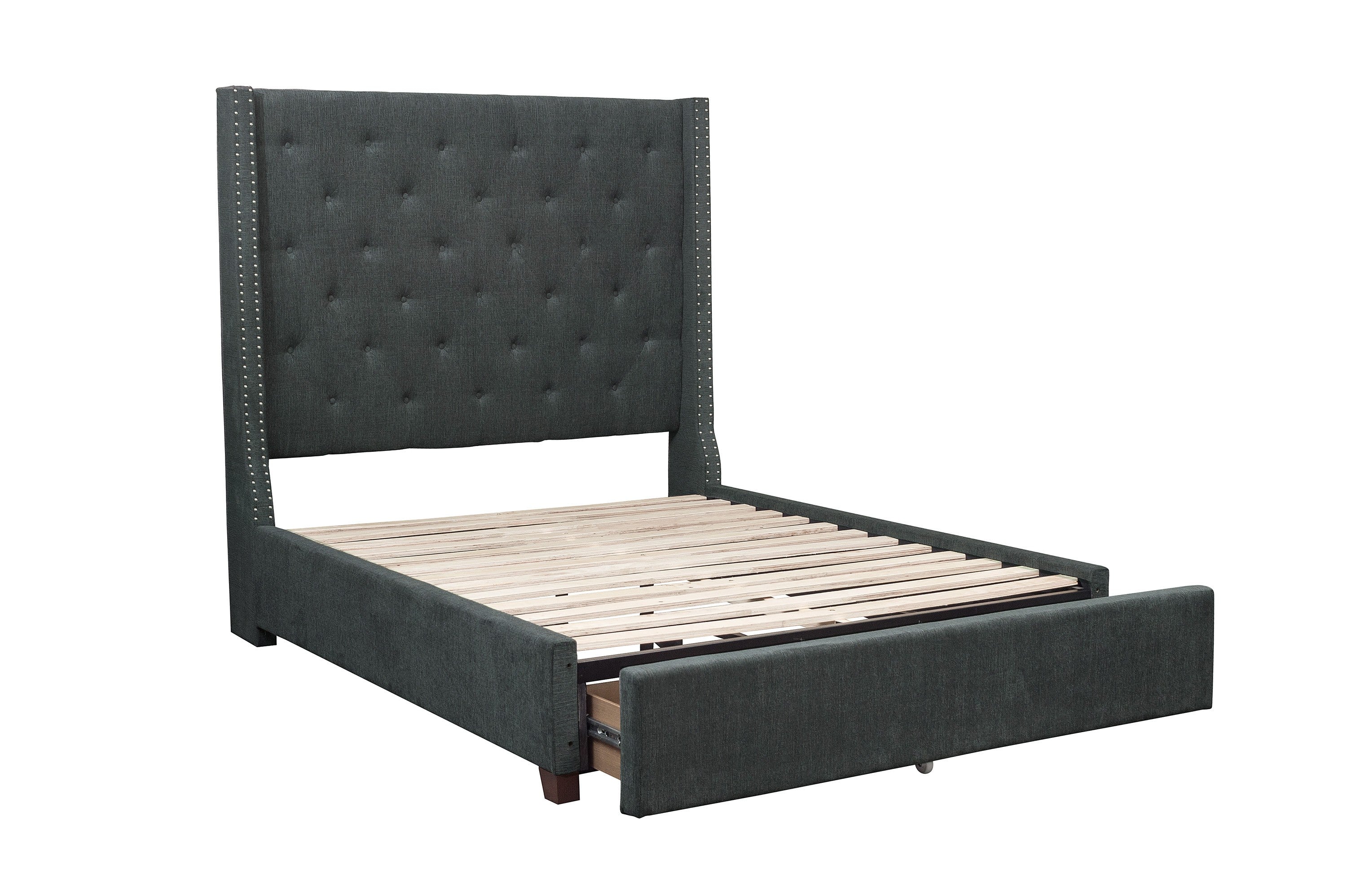 Fairborn Gray King Upholstered Storage Platform Bed from Homelegance - Luna Furniture