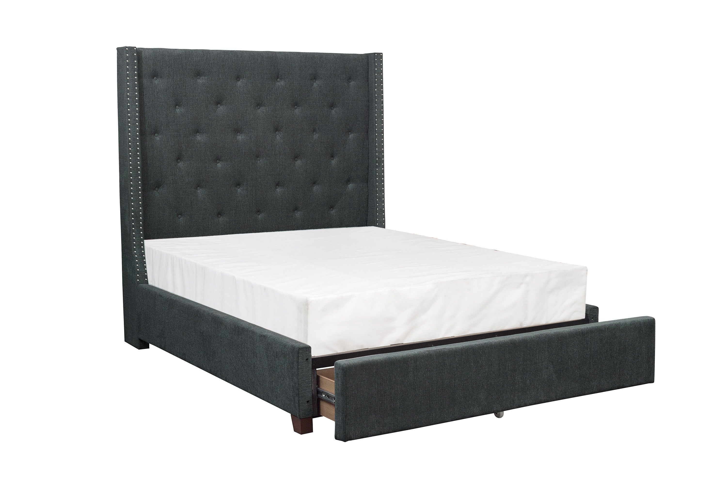 Fairborn Gray Queen Upholstered Storage Platform Bed from Homelegance - Luna Furniture