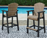 Fairen Trail Black/Driftwood Barstool from Ashley - Luna Furniture