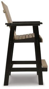 Fairen Trail Black/Driftwood Barstool from Ashley - Luna Furniture