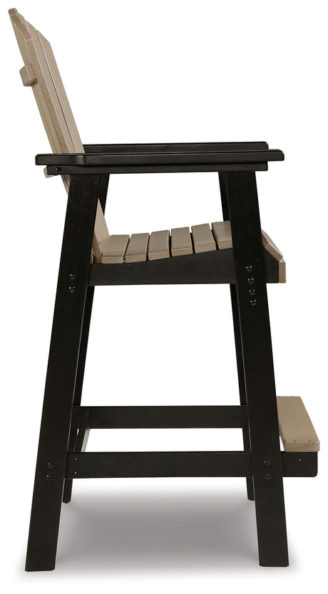 Fairen Trail Black/Driftwood Barstool from Ashley - Luna Furniture