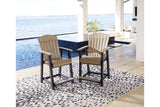 Fairen Trail Black/Driftwood Outdoor Counter Height Barstool from Ashley - Luna Furniture