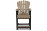 Fairen Trail Black/Driftwood Outdoor Counter Height Barstool from Ashley - Luna Furniture