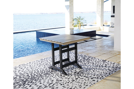Fairen Trail Black/Driftwood Outdoor Counter Height Dining Table from Ashley - Luna Furniture
