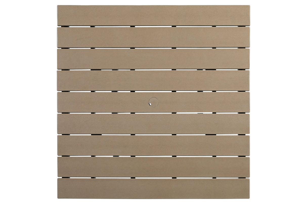 Fairen Trail Black/Driftwood Outdoor Counter Height Dining Table from Ashley - Luna Furniture