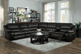 Falun Dark Brown 6-Piece Modular Power Reclining Sectional from Homelegance - Luna Furniture