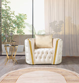 Fanci Ivory Velvet Chair from Nova Furniture - Luna Furniture