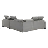 Farrah Light Gray 3-Piece Sectional with Adjustable Headrests, Pull-out Bed and Console from Homelegance - Luna Furniture