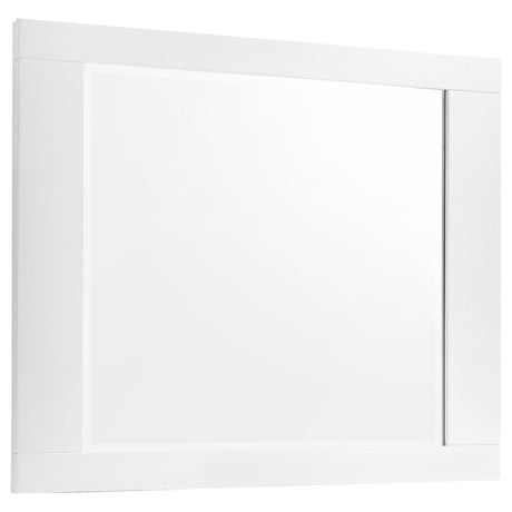 Felicity Glossy White 5-Piece Full Bedroom Set with LED Headboard and Mirror from Coaster - Luna Furniture