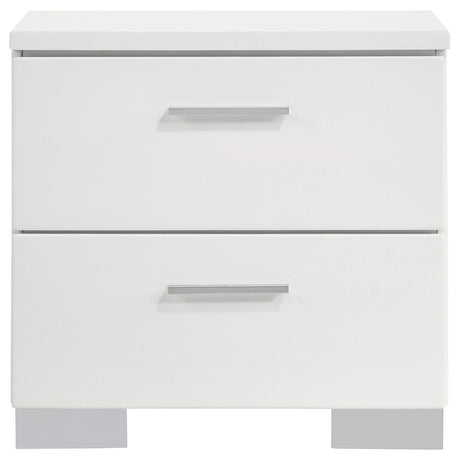 Felicity Glossy White 5-Piece Queen Bedroom Set from Coaster - Luna Furniture