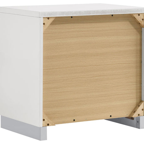 Felicity Glossy White 5-Piece Twin Bedroom Set with LED Headboard and Mirror from Coaster - Luna Furniture