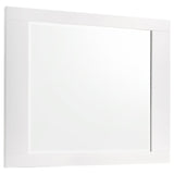 Felicity Glossy White 5-Piece Twin Bedroom Set with LED Headboard and Mirror from Coaster - Luna Furniture