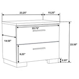 Felicity Glossy White 5-Piece Twin Bedroom Set with LED Headboard and Mirror from Coaster - Luna Furniture