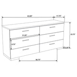 Felicity Glossy White 5-Piece Twin Bedroom Set with LED Headboard and Mirror from Coaster - Luna Furniture