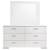 Jeremaine Glossy White Bedroom Set with Plank Headboard from Coaster - Luna Furniture