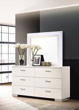Felicity Glossy White LED Light Mirror (Mirror Only) from Coaster - Luna Furniture