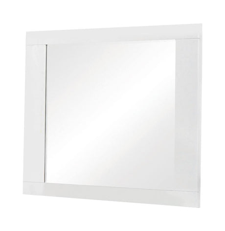 Felicity Glossy White Rectangle Dresser Mirror (Mirror Only) from Coaster - Luna Furniture