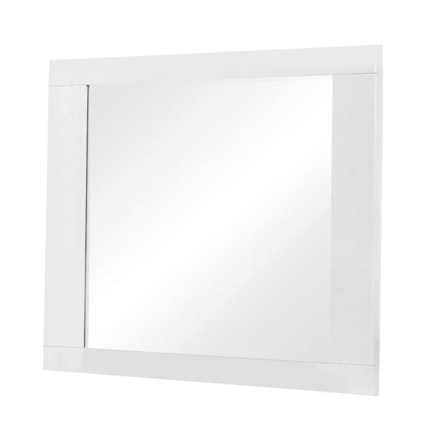 Felicity Glossy White Rectangle Dresser Mirror (Mirror Only)