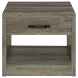 Felix Gray Driftwood 1-Drawer Square Engineered Wood End Table from Coaster - Luna Furniture