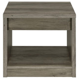Felix Gray Driftwood 1-Drawer Square Engineered Wood End Table from Coaster - Luna Furniture