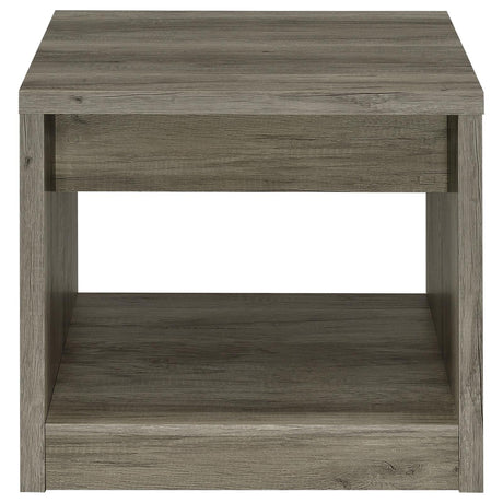 Felix Gray Driftwood 1-Drawer Square Engineered Wood End Table from Coaster - Luna Furniture