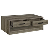 Felix Gray Driftwood 2-Drawer Rectangular Engineered Wood Coffee Table from Coaster - Luna Furniture