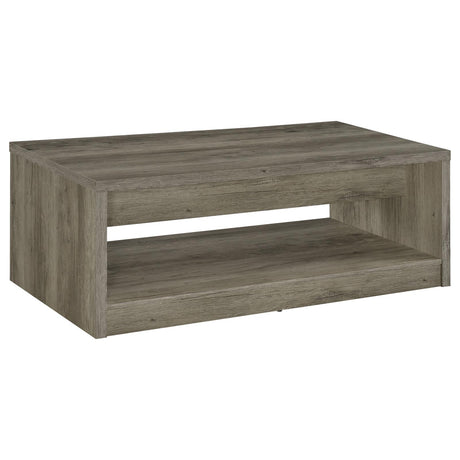 Felix Gray Driftwood 2-Drawer Rectangular Engineered Wood Coffee Table from Coaster - Luna Furniture