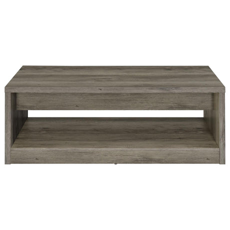 Felix Gray Driftwood 2-Drawer Rectangular Engineered Wood Coffee Table from Coaster - Luna Furniture