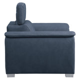 Ferriday Blue Chair with Pull-out Ottoman from Homelegance - Luna Furniture