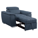 Ferriday Blue Chair with Pull-out Ottoman from Homelegance - Luna Furniture