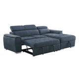 Ferriday Blue Storage Sleeper Sectional from Homelegance - Luna Furniture
