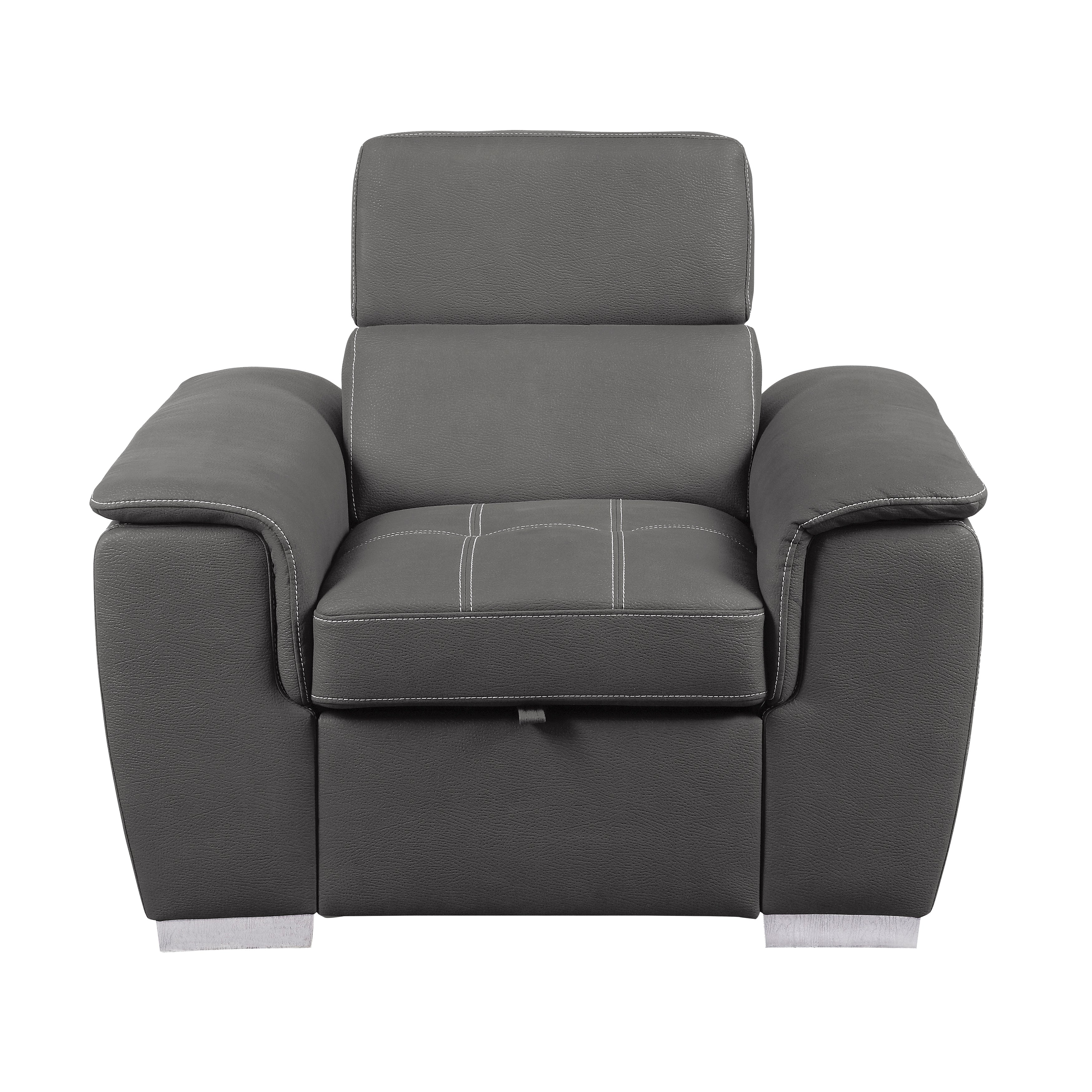 8228GY-1 Chair with Pull-out Ottoman - Luna Furniture