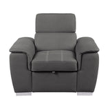 Ferriday Gray Chair with Pull-out Ottoman from Homelegance - Luna Furniture