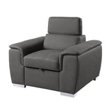 Ferriday Gray Chair with Pull-out Ottoman from Homelegance - Luna Furniture