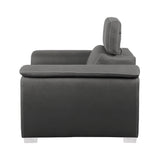 Ferriday Gray Chair with Pull-out Ottoman from Homelegance - Luna Furniture