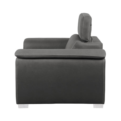 Ferriday Gray Chair with Pull-out Ottoman from Homelegance - Luna Furniture