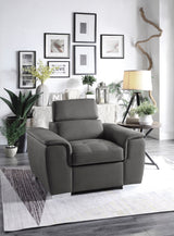 Ferriday Gray Chair with Pull-out Ottoman from Homelegance - Luna Furniture