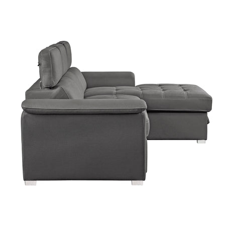Ferriday Gray Storage Sleeper Sectional from Homelegance - Luna Furniture
