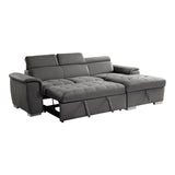 Ferriday Gray Storage Sleeper Sectional from Homelegance - Luna Furniture