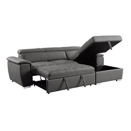Ferriday Gray Storage Sleeper Sectional from Homelegance - Luna Furniture